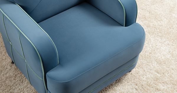 Кресло для отдыха Черри ТК 285 велюр Irida 07 синий, Эвита пистачио ментоловый