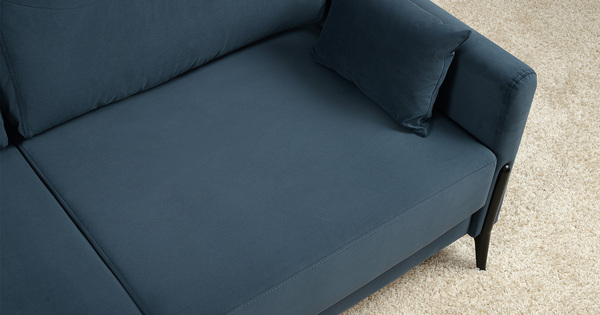 Диван-кровать прямой Барселона ТД 674 велюр Diagonal 999 синий