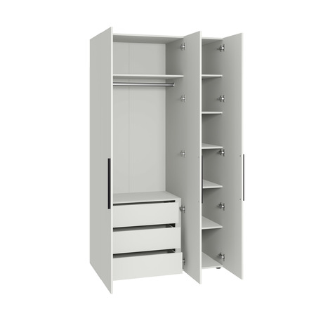 Шкаф комбинированный Эйр 13.182 белый PE шагрень