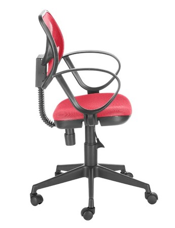 Кресло на колесах Флеш Рондо обивка ткань-сетка красный, подлокотники пластик, крестовина пластик, механизм профи