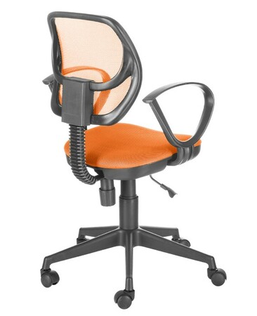 Кресло на колесах Флеш Рондо обивка ткань-сетка оранжевый, подлокотники пластик, крестовина пластик, механизм профи