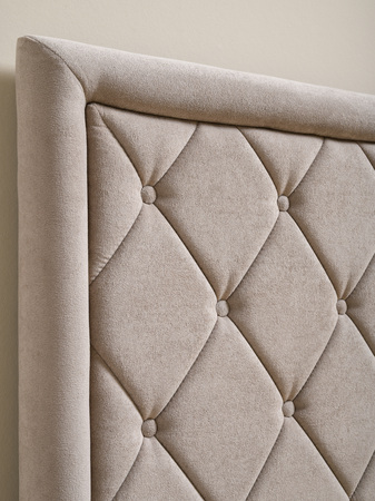 Кровать Марион 160 велюр OCEAN 005 темно-бежевый с ортопедическим основанием и подъемным механизмом (спальное место 160 х 200)