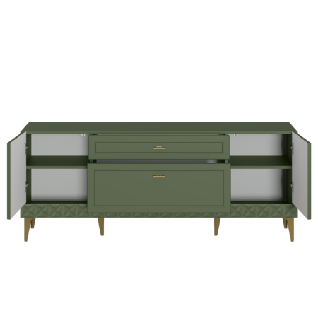 Тумба Марион 16.167 дымчатый зеленый K521, олива шагрень AG 1050 ПВХ, белый PE шагрень