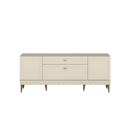 Гостиная Марион композиция 3 слоновая кость С341 PE, слоновая кость 6898 ПВХ, белый PE шагрень (собирается на любую сторону)