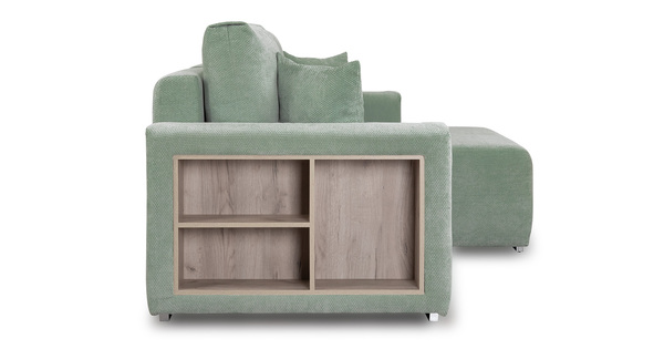 Диван-кровать угловой Оксфорд 715 композиция 1, шенилл STORM 9 мятный, модульная система, сборка на любую сторону