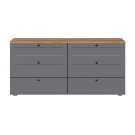 Комод Остин 16.240 серый графит, дуб золотой CRAFT, серый графит ПВХ