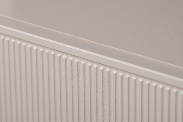 Гостиная Ричфорд композиция 1 без карнизов, кашемир 5981 BS, моно керамика D166-2 ПВХ, белый PE шагрень (собирается на любую сторону)