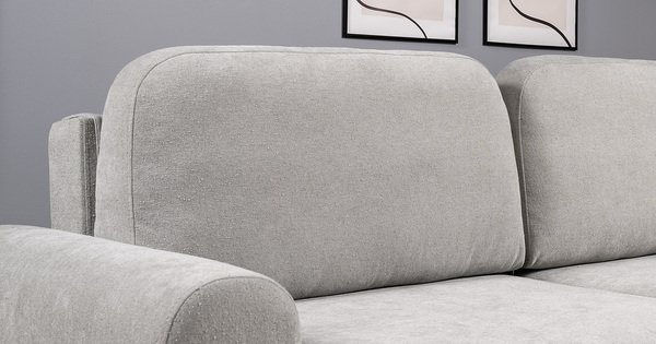 Диван-кровать прямой Тэдди 1506 композиция 1, букле Pique 011 серый, модульная система