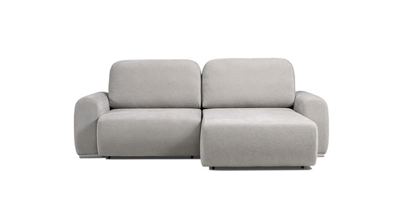 Диван-кровать угловой Тэдди 1506 композиция 2, букле Pique 011 серый, модульная система, сборка на любую сторону