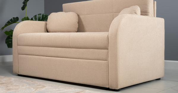 Диван-кровать прямой Тео (120) ТД 905 велюр Danco 130 светло-бежевый